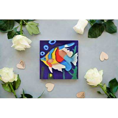 6'' x 6'' Glossy Hand Painted Ceramic / Porcelain Decorative Accent Tile