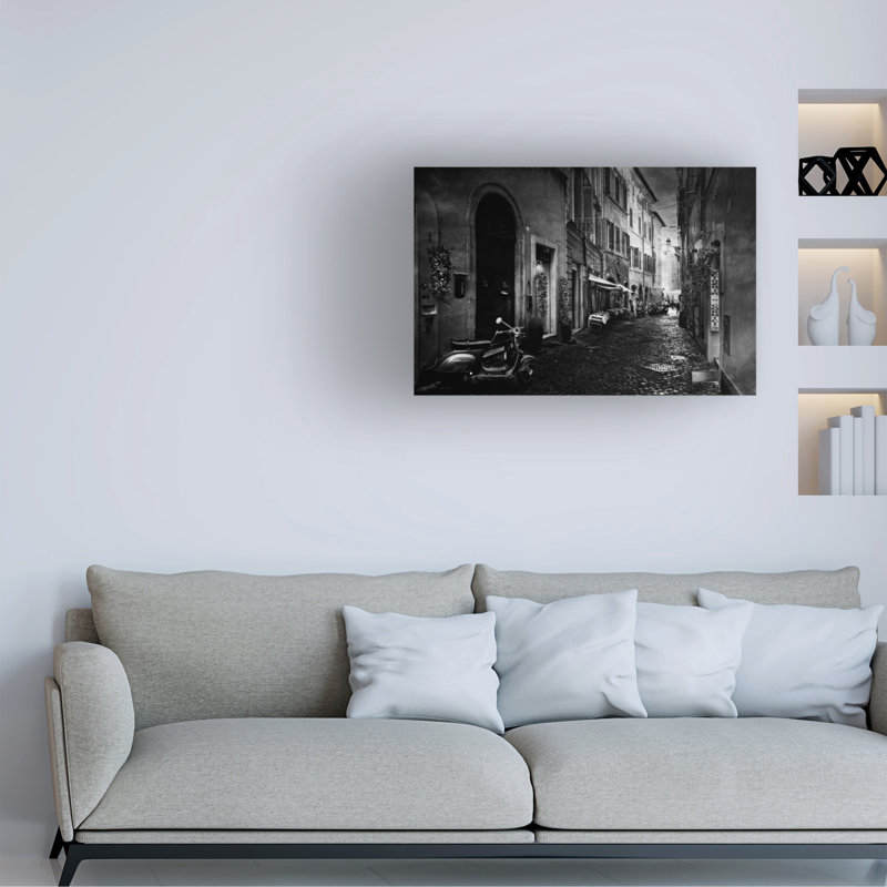 Bolog Jose C. Lobato Walking Along Rome Canvas Art, 22" H x 32" W