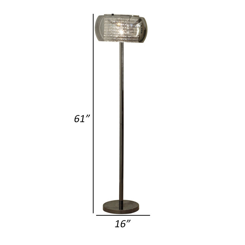Lampe sur pied traditionnelle en nickel 61 po Netania