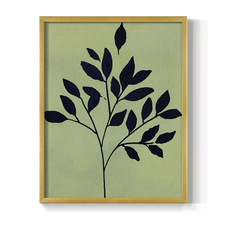 Earthly Botanical I, reproduction encadrée - bois massif, H 30 po x l 24 po, Doré
