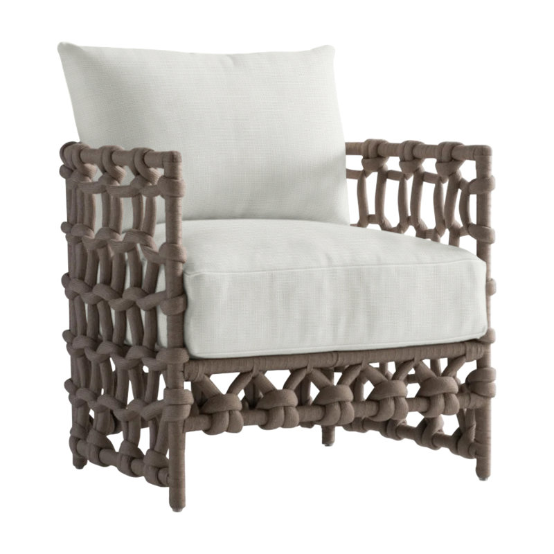 Nodi Patio Chair with Cushions, Cream Linen 6025-002