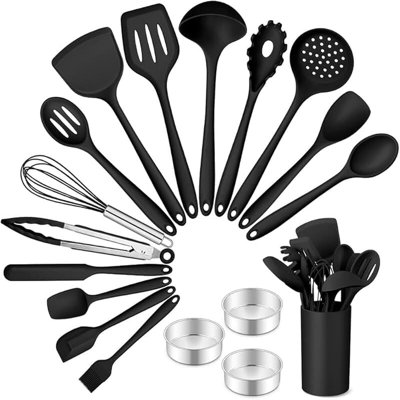 Silicone Cooking Utensil and Cake Pan Set, 15 Pieces