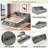 Wooden Daybed With Twin To King Design, Bookcases, Two Drawer And Usb Ports-2133092539