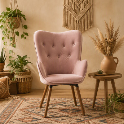 Fauteuil d'appoint capitonné exquis avec coussins en mousse haute densité et structure en bois massif pour une expérience de maison luxueuse