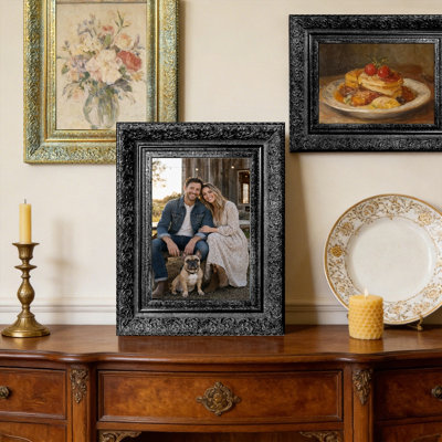 11" x 14" Black 3 PCS Refined Picture Frame for Shelf Decor