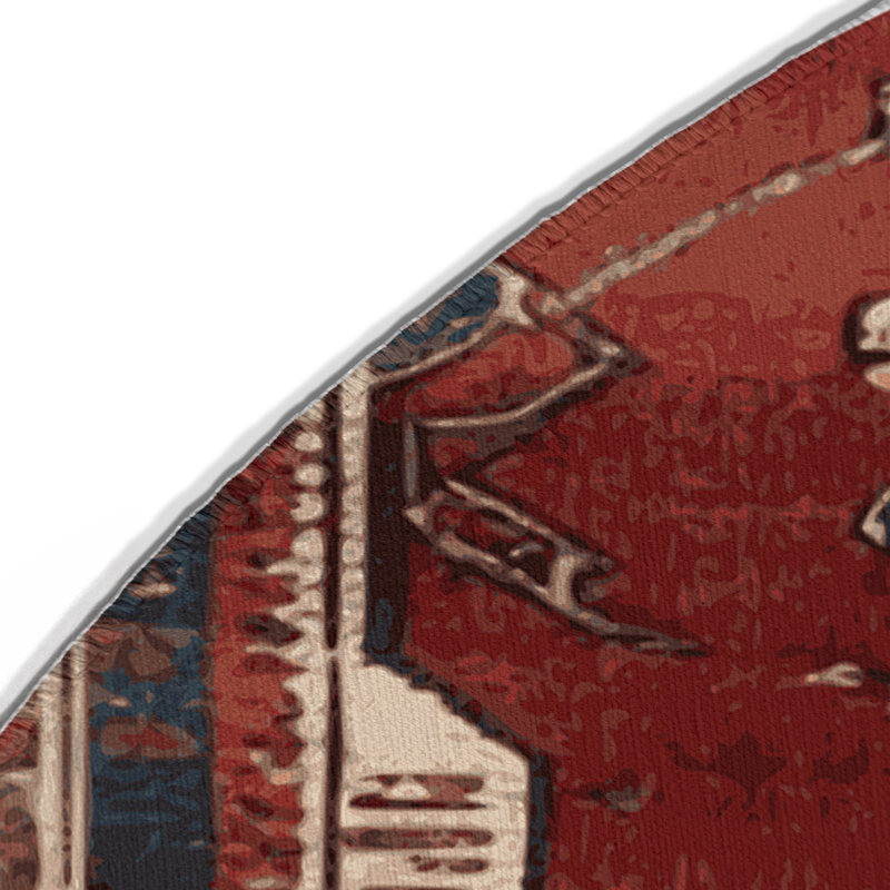 Tapis turc intérieur et extérieur noir, Rond 5 pi