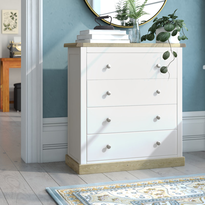 Aurelia 90cm W 4 - Drawer Chest of Drawers, Off White/Brown