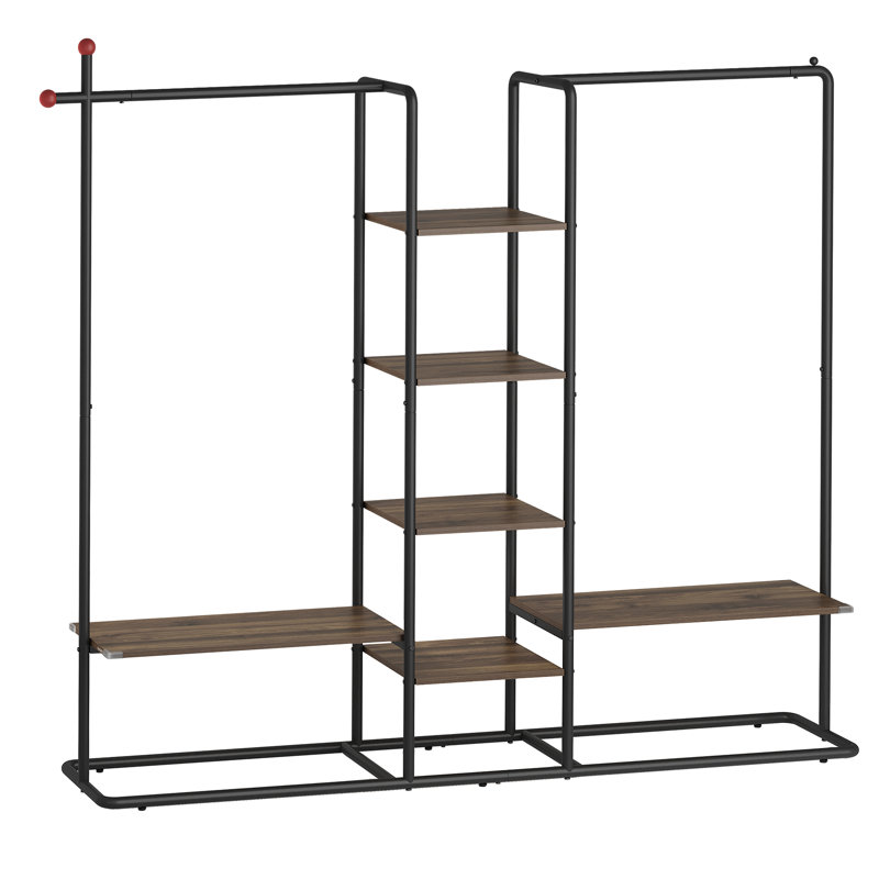 163.6cm Clothing Rack, Black/Brown