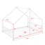 Structure de lit en métal avec toit classique-129109604