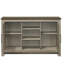 Console en chêne gris de 47 po Nyla, buffet, buffet avec tablettes et portes d'armoire