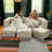 Shontae Zipline Convertible Compression Sleeper Sofa, Three Ottomans, & Pillows / California King-Size Bed, Textured Microvelvet-73368147