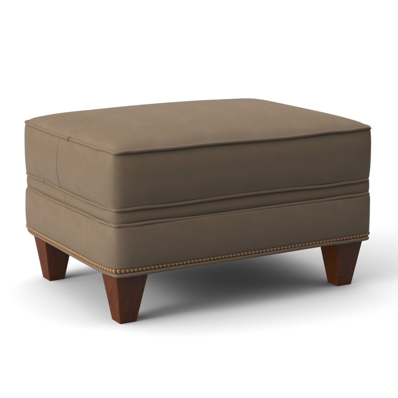 Taraval Ottoman, New Classiques, French Natural, Aline Fumo Genuine Leather