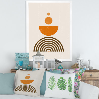 «Abstract Rainbow Sun and Moon in Earth Tones V», photographie sur toile à cadre flottant