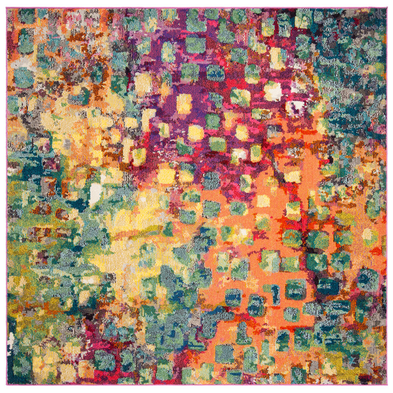 Tapis abstrait Vansickle Performance, Carré 9 pi