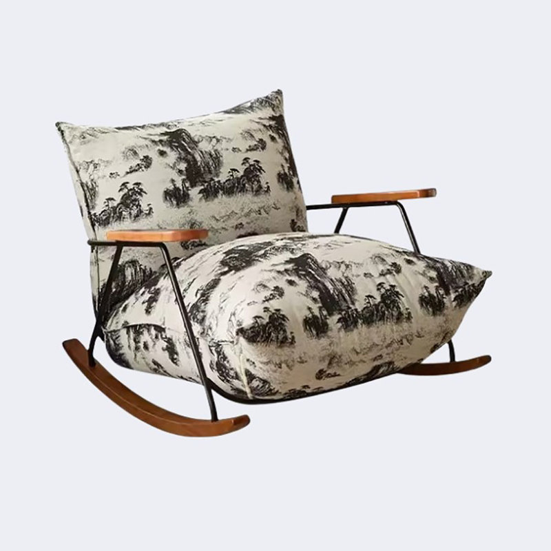 Chaise berçante rétro, Brun