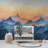 Soft Blue Sunset Mountain Landscape Wall Mural-1244682570