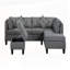 Canapé, chaise et repose-pieds 104,5 po, gris