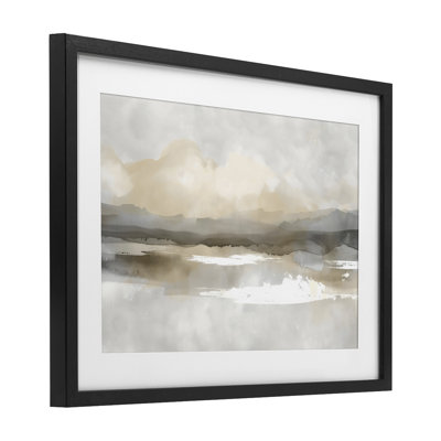 «Subtle Watercolor Mountains», reproduction encadrée sous verre, design by Creative Studio