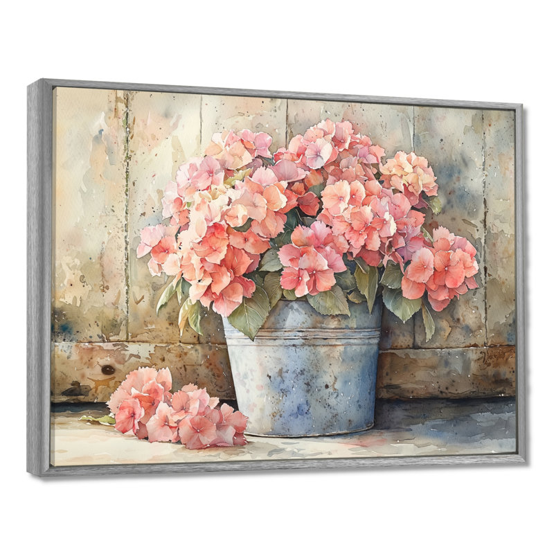 Irlan - Floral Wall Art, H 12 po x l 20 po, Impression encadrée flottante, Argent argent