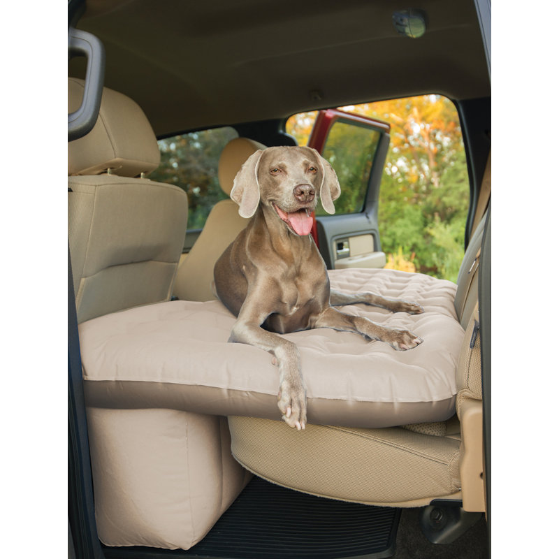 Tan Inflatable Full-Size Rear Seat Air Mattress with Pump