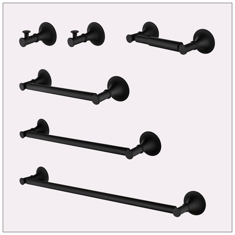 Bathroom Hardware Set, Matte Black