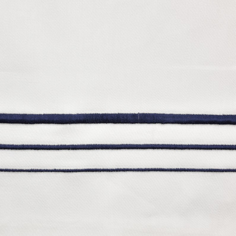Taie décorative européenne moderne 27 x 27 pouces Border Broderie 100% coton, Bleu marine