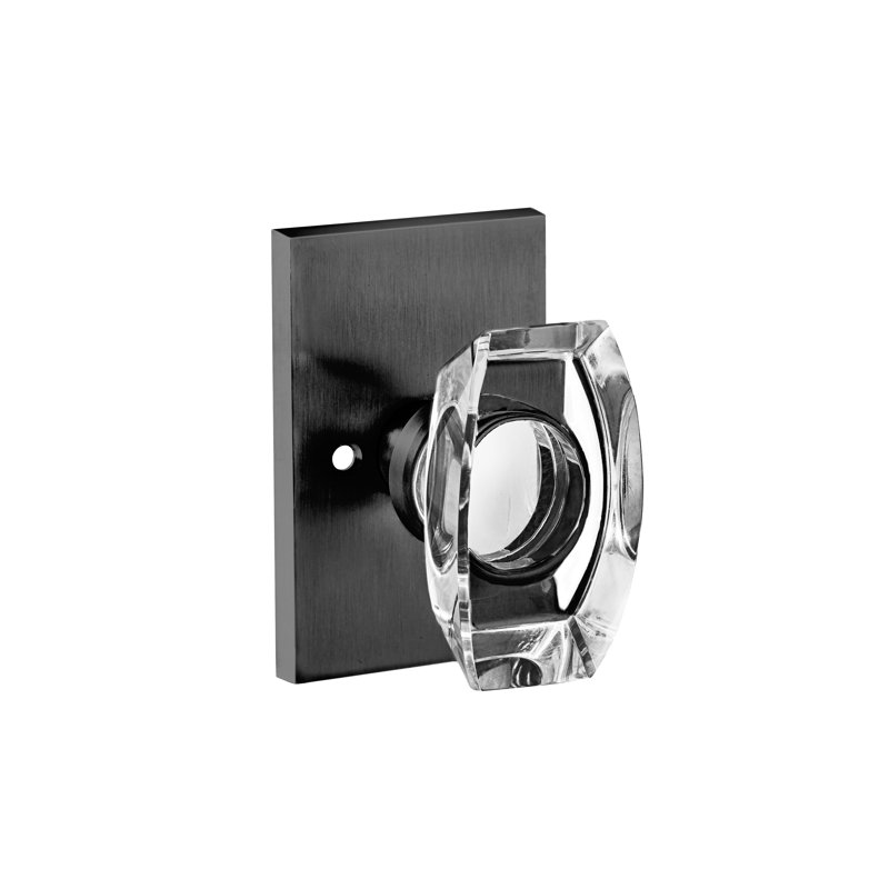 Privacy (Bed & Bath) Rectangular Knob, Black