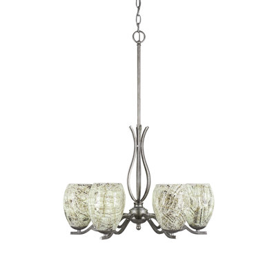 Lustre lumineux Hiroko Revo illustré avec verre de fusion naturel de 5 po