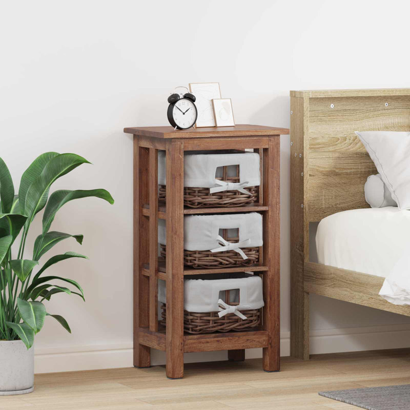 38cm W Solid Wood Bedside Table