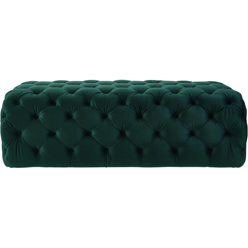 Banc avec revêtement, Velours vert boisé
