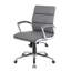 Fauteuil de direction pivotant Dave avec finition en métal chromé, vinyle gris-117561372
