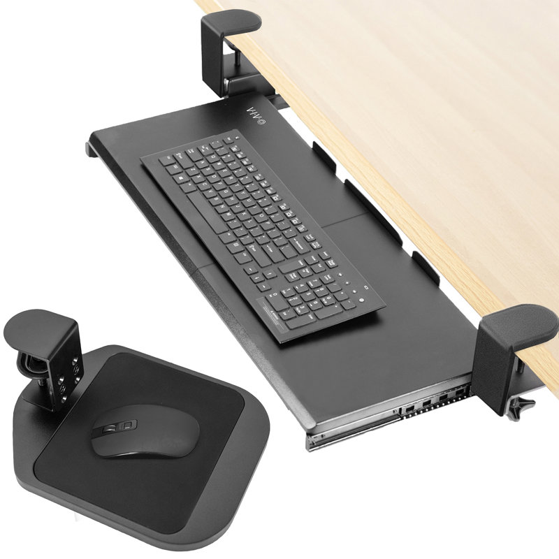 Plateforme de clavier de bureau, Noir, H 1,5 po x l 26 po x P 11 po