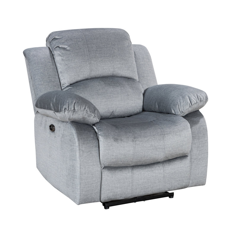 Chenille Fabric Valencia Electric Recliner Chair, Manual, Grey