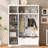 3-in-1 Hall Tree with Overhead Storage Cabinet, Side Shelves, Heavy-Duty Hooks, Spacious Drawers, Contrasting Seat Bench, Multifunctional Entryway Organizer-28134597