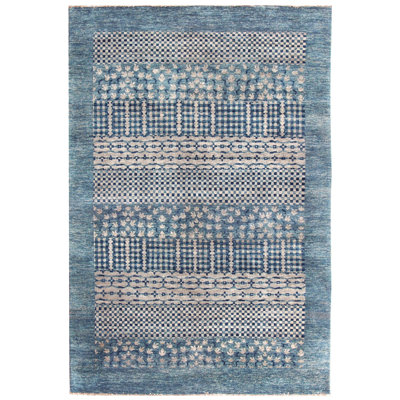 Vineyard Hand-Loomed Wool Blue Area Rug