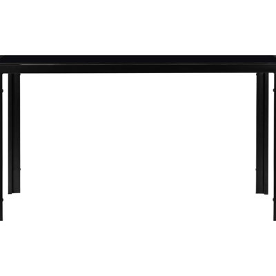 Table de salle à manger avec cadre en métal noir - plateau en verre lisse, facile à entretenir et de construction contemporaine, peut accueillir 4 personnes