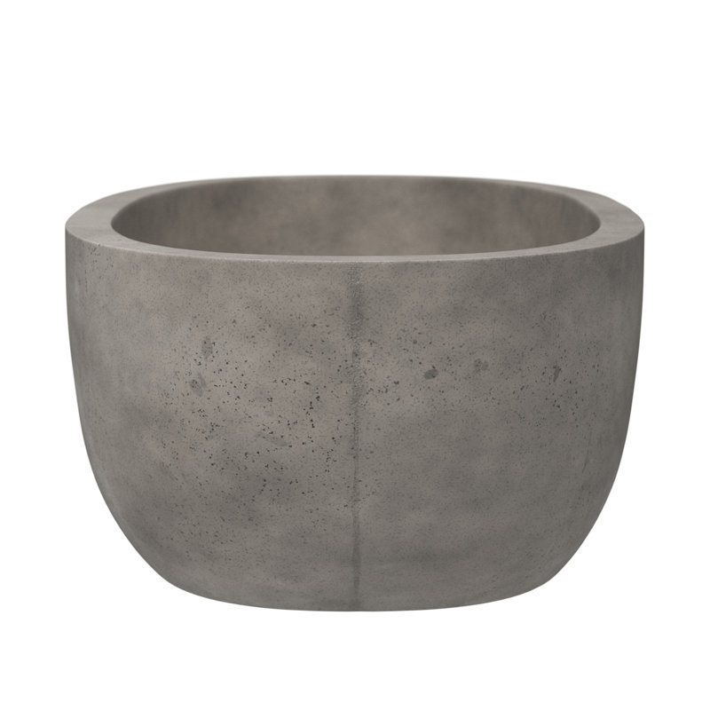 Avalon NativeStone Freestanding Soaking Cement Bathtub, Ash, 22" H x 36" W x 66" L