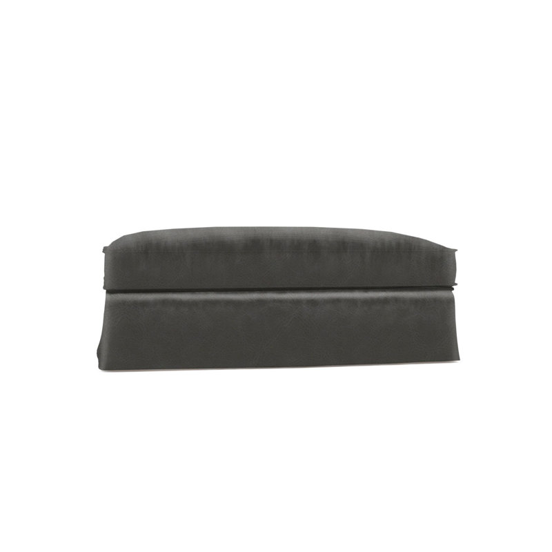 Repose-pieds Mulberry, Naturel, Cuir rétro graphite