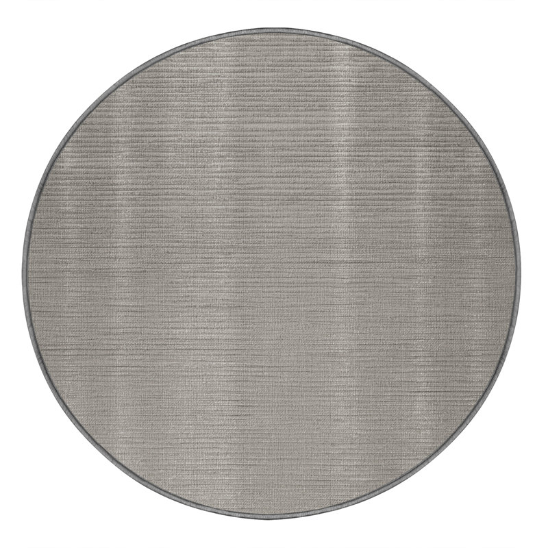 Tapis gris uni lavable à la machine, Rond 5 pi