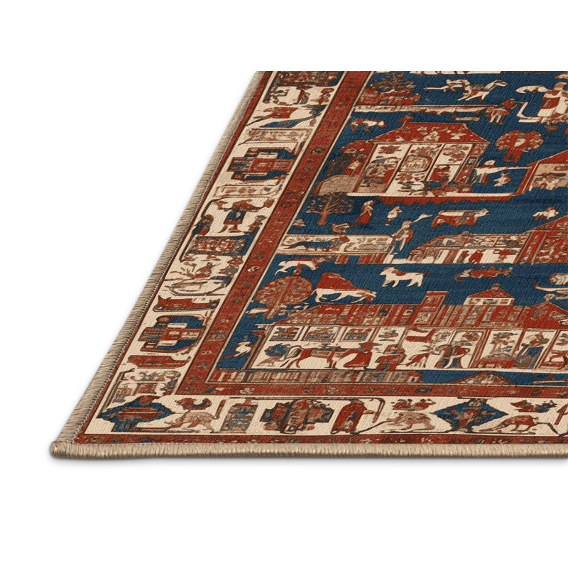 Tapis brun turc lavable à la machine, Rectangle 7 pi x 9 pi