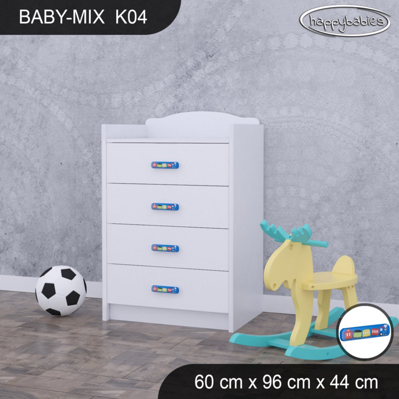 Baby Mix 4 - Drawer Kids Dresser, White/Blue
