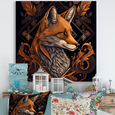 Décoration murale rétro renard I - animaux renard