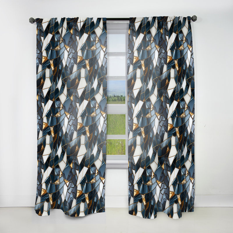 Motif de marbre urbain chic - Rideau de marbre abstrait - Rideau de marbre obscurcissant - 1 panneau, L 52 po x L 120 po