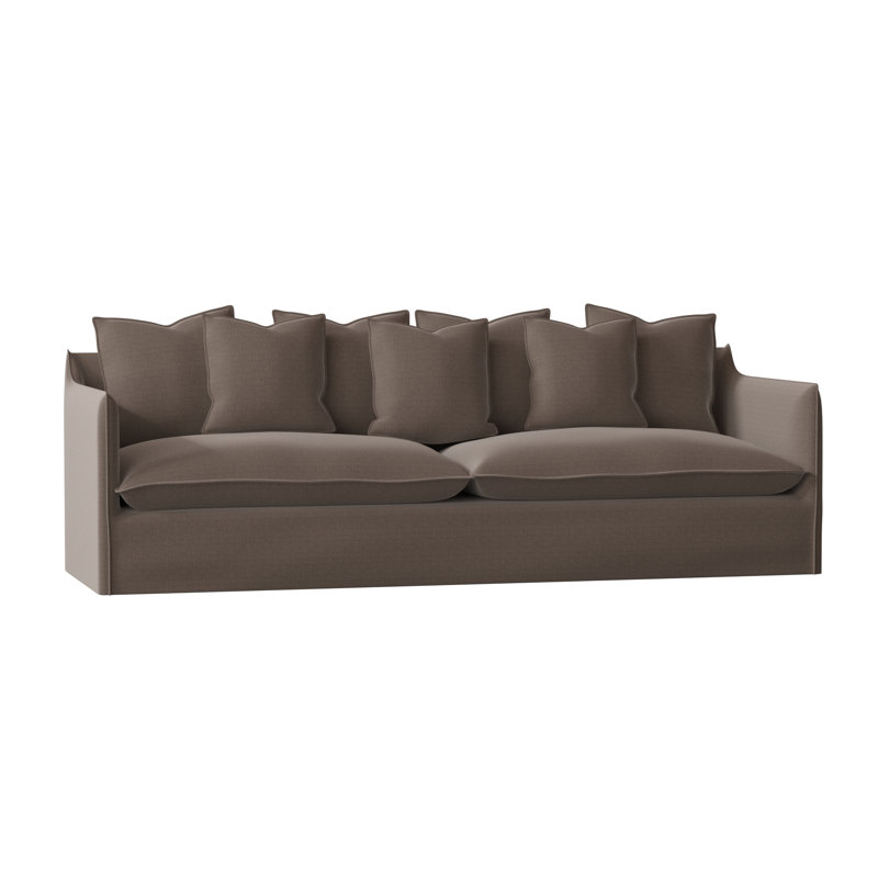 100'' Slipcovered Sofa, Bella Dove Performance Velvet, Standard, Feather/Down