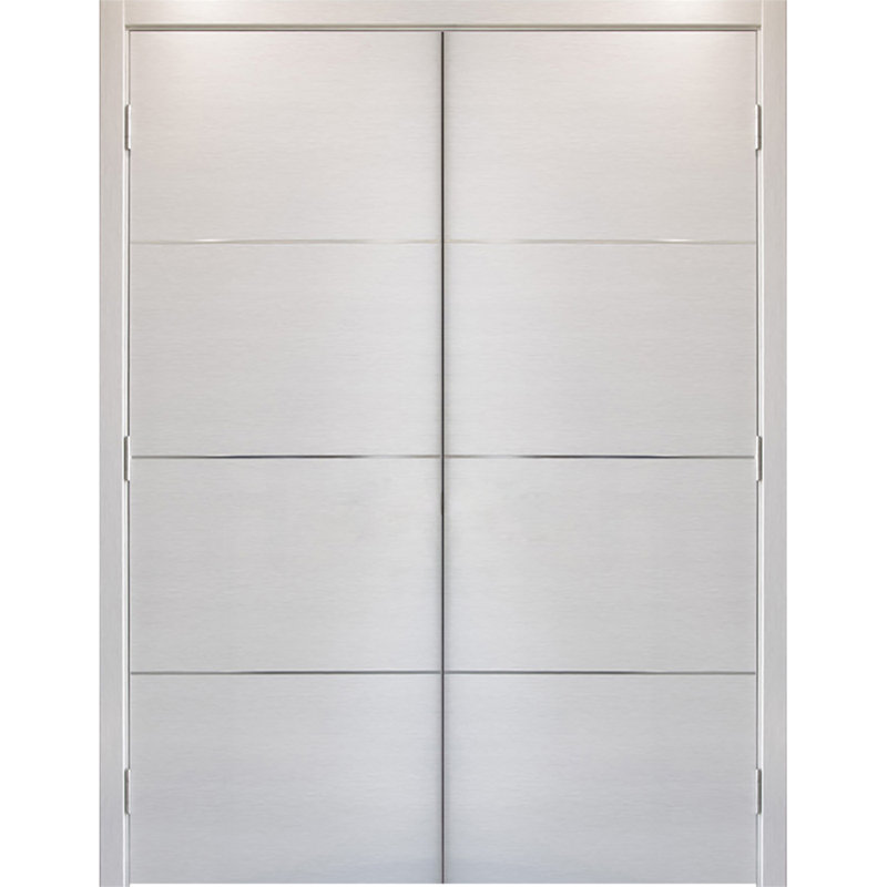 Double porte intérieure stratifiée HG-008, Réversible, 64 po x 96 po, Blanc wengé