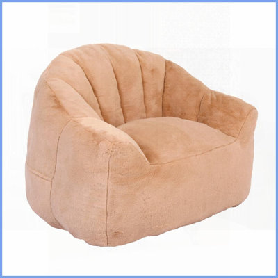Giant Adult Bean Bag Chair 41.4"D x 35"W x 30.7"H - Easy-Clean Cover, Non-Slip Base for Living Room