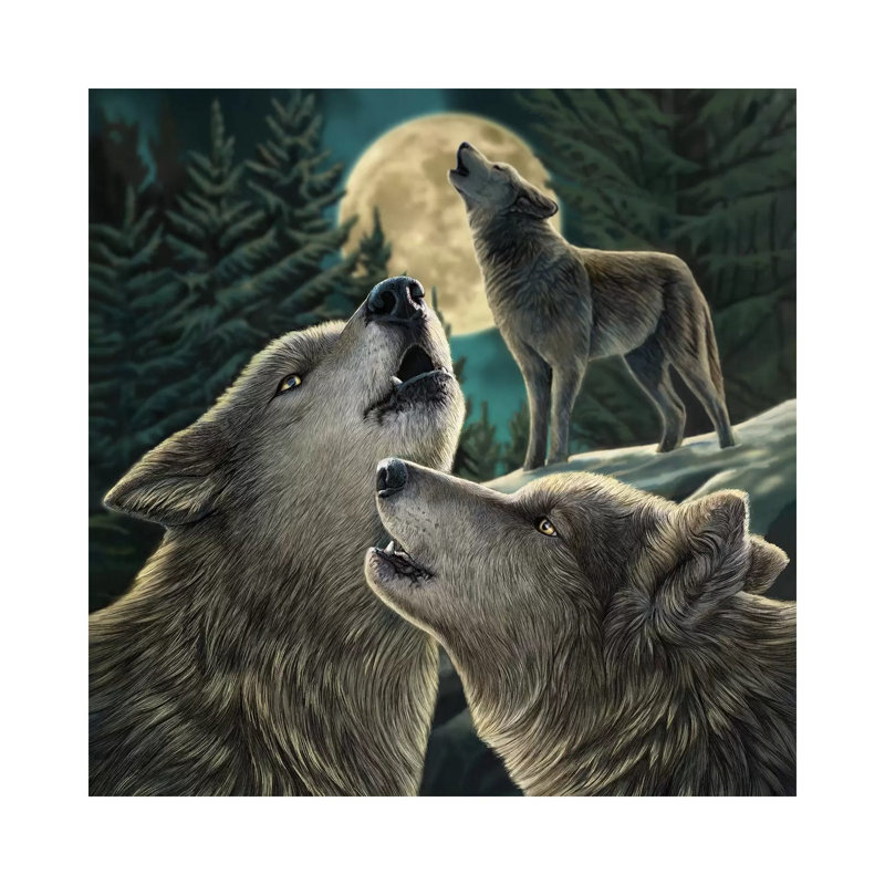 Wolf Song 1 Piece Wrapped Canvas Painting, 93.98 cm H x 93.98 cm W x 3.175 cm D