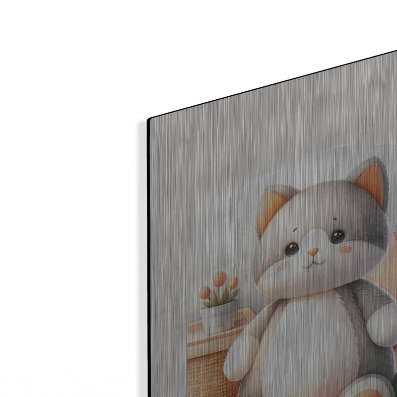 «Cuddly Kitten» par Andreas Magnusson, art mural en métal, 24 po x 36 po, H 24 po x l 16 po
