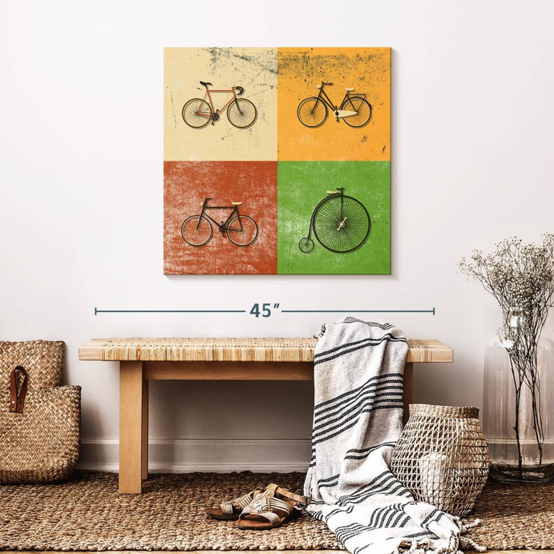 «Vélo Evolution», reproduction sur toile, H 30 po x l 30 po x P 1,25 po