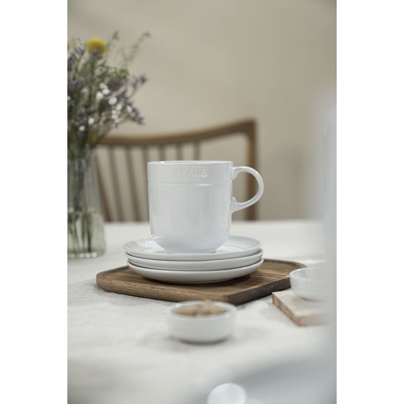 16 oz. White Ceramic Coffee Mug, Set of 4